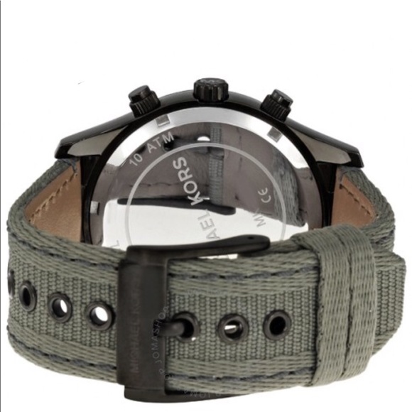 Nwt MICHAEL KORS LAYTON NYLON CHRONOGRAPH WATCH - Picture 3 of 4